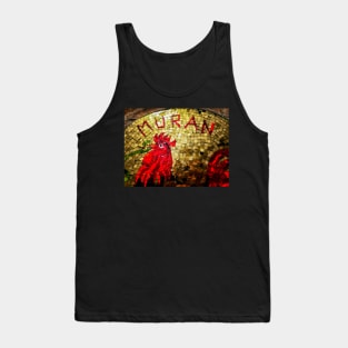 Red and Gold Mosaic Cockerel Tank Top